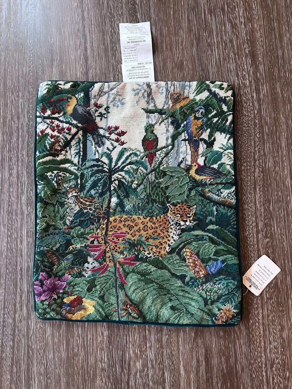 C&F Home Jungle Petit Needlepoint Throw Pillow Cover